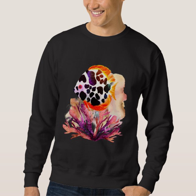 Sweatshirt Poissons peints à l'aquarelle Créatures des profon (Devant)