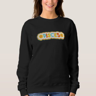 Sweatshirt Poissons Retro Vintage Lettres Astrologie Zodiac
