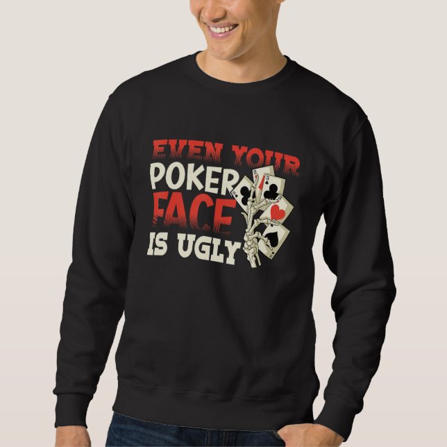 Sweatshirt Poker Casino Poker Player Gambling Roulette Retire (Devant)