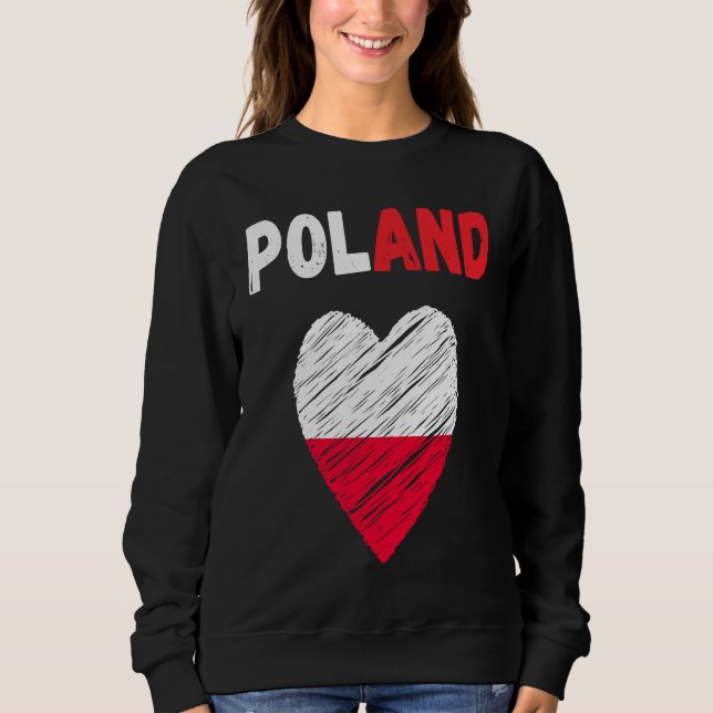 Sweatshirt Poland Flag Holiday Poland Polska Heart Polish Fla (Devant)