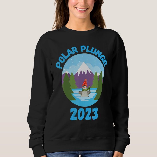 Sweatshirt Polar Plunge Ice Jump Funny Polar Bear Winter Swim (Devant)