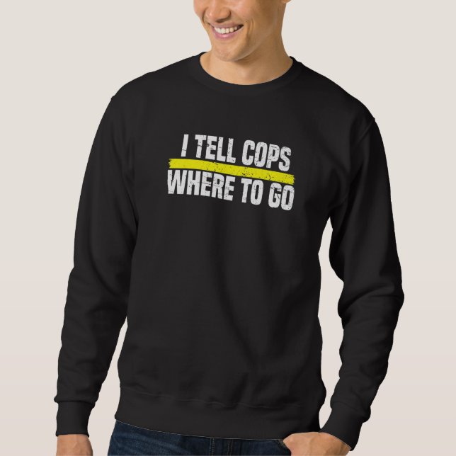 Sweatshirt Police Cop Thin Gold Line Yellow - Emergency Dispa (Devant)