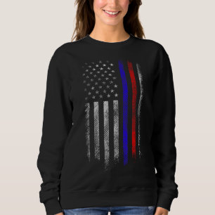 Sweatshirt Police des pompiers Drapeau Red & Blue Line