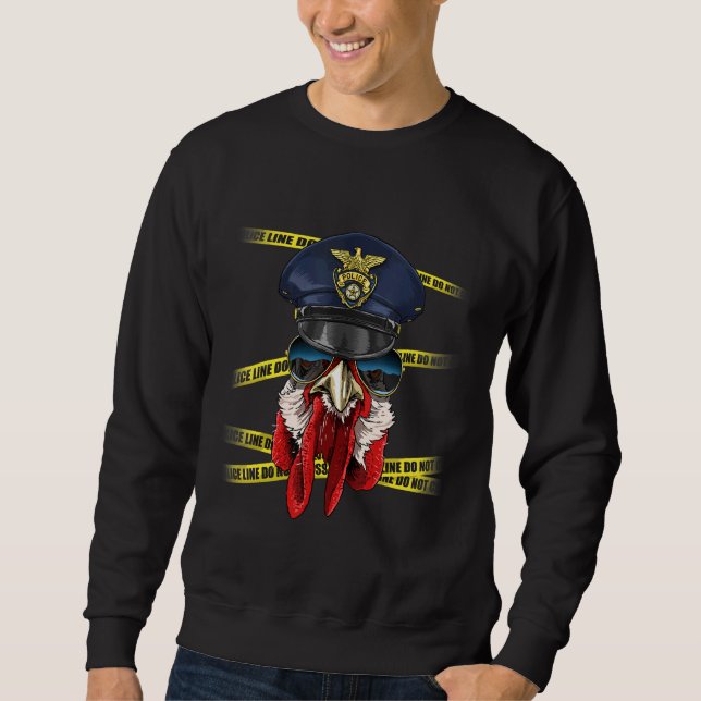 Sweatshirt Police Officer Chicken PD Cop Crime Scene Chicken (Devant)