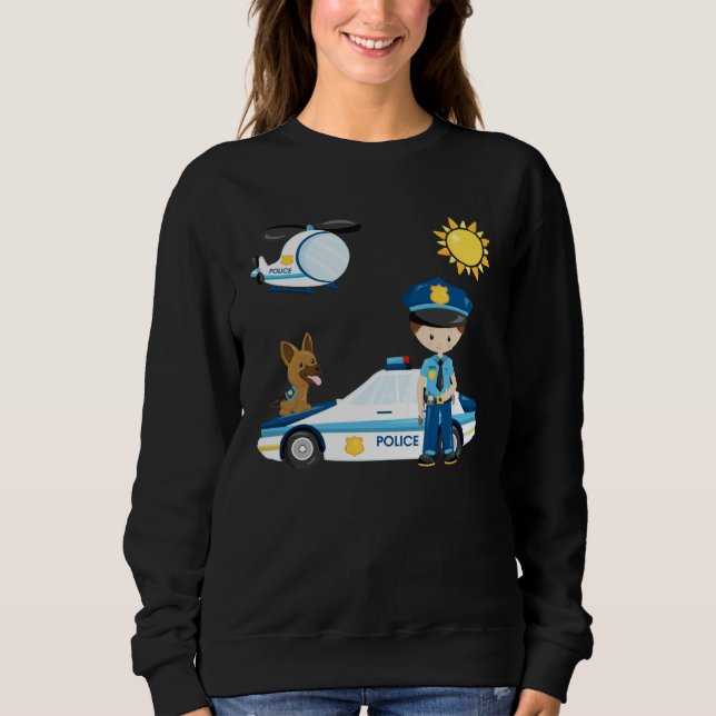 Sweatshirt Police officer children s dream work  idea police  (Devant)