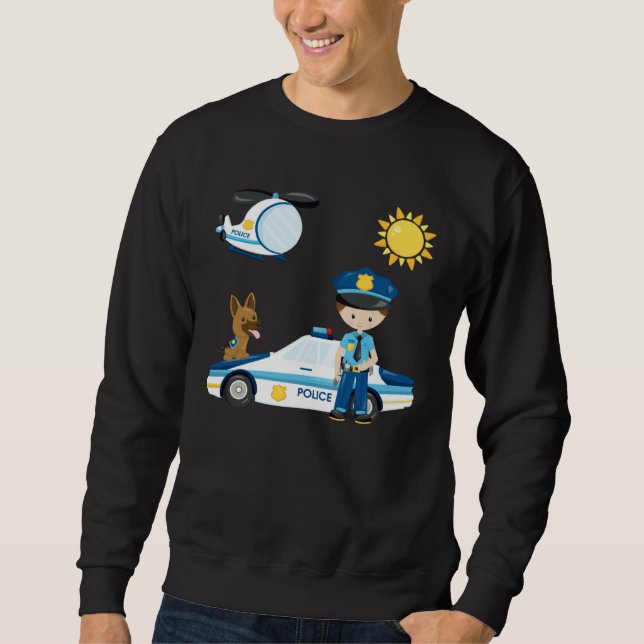 Sweatshirt Police officer children s dream work  idea police  (Devant)