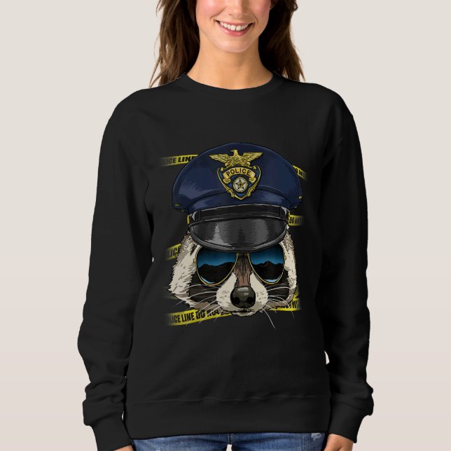 Sweatshirt Police Officer Raccoon PD Cop Crime Scene Raccoon (Devant)