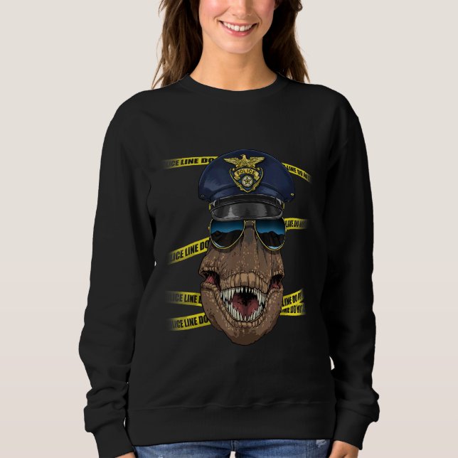 Sweatshirt Police Officer Rex Dino PD Cop Crime Scene Dinosau (Devant)