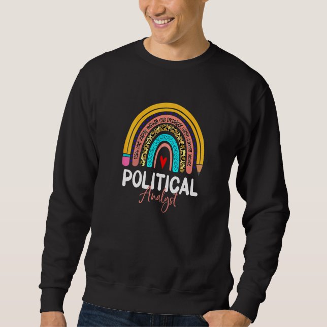 Sweatshirt Political Analyst Rainbow News Media Production Po (Devant)