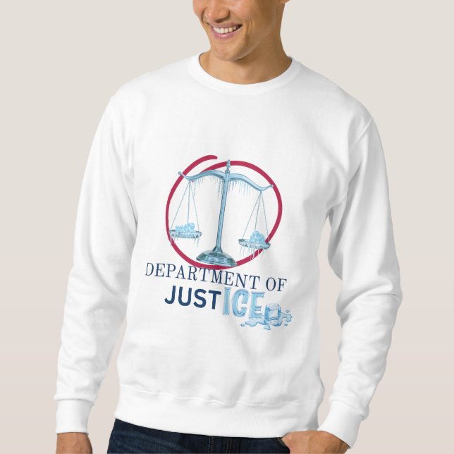 Sweatshirt Politique américaine avec concept ICE et DOJ (Devant)