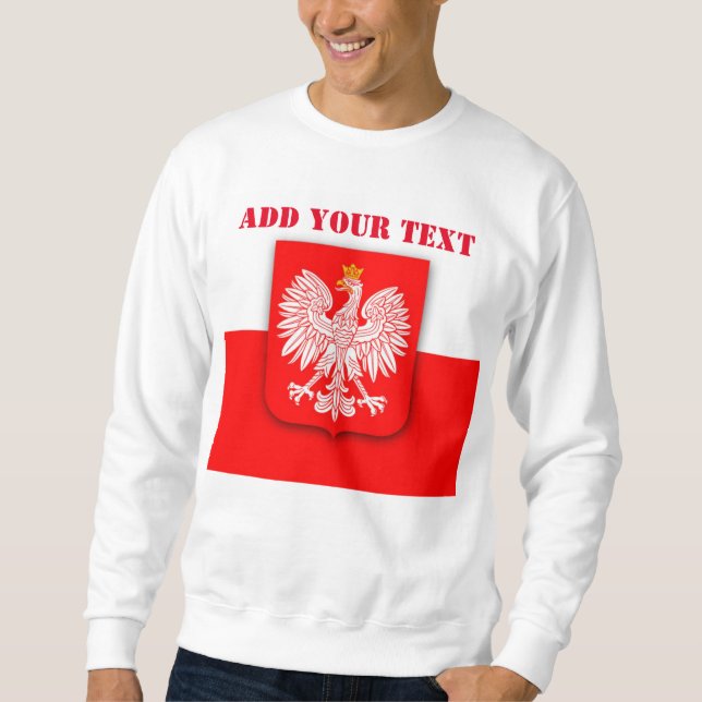 Sweatshirt Pologne Drapeau Football Football Polska Polonaise (Devant)