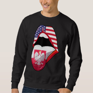 Sweatshirt Polonais Américain Racines Usa Polska Pologne Drap