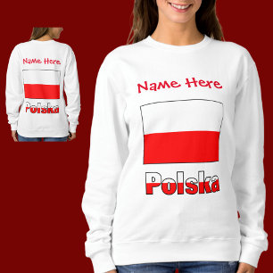 Sweatshirt Polska et drapeau polonais personnalisé pour femme