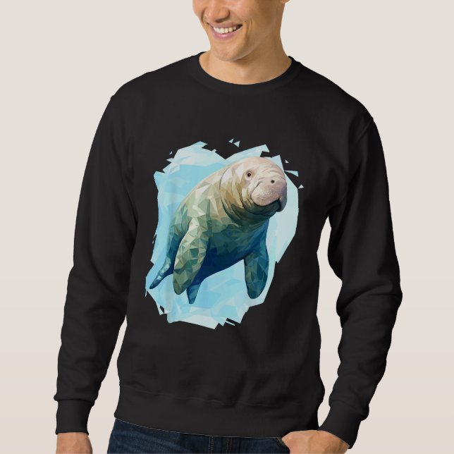 Sweatshirt Polygon Dugong Océanologisme géométrique de l'aile (Devant)