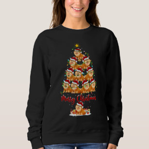 Sweatshirt Pomeranian Chien Noël Lumières Pomeranian