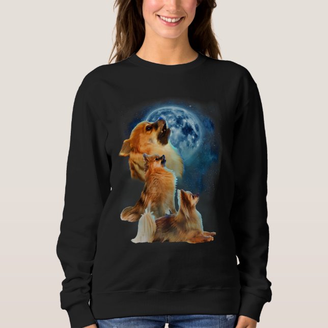 Sweatshirt Pomeranian   Pomeranian Howling at the Moon (Devant)