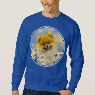 Sweatshirt Poméranien dans Daisies Peinture - Art Chien orig