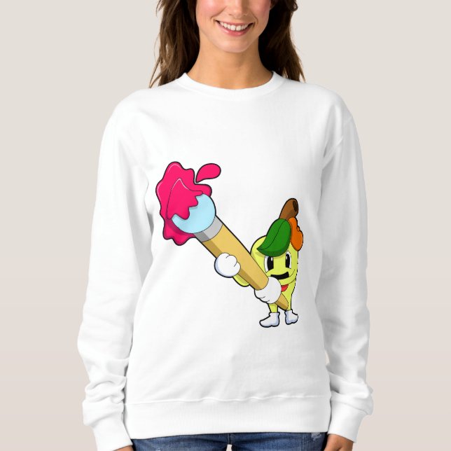 Sweatshirt Pomme comme Peintre avec pinceau (Devant)