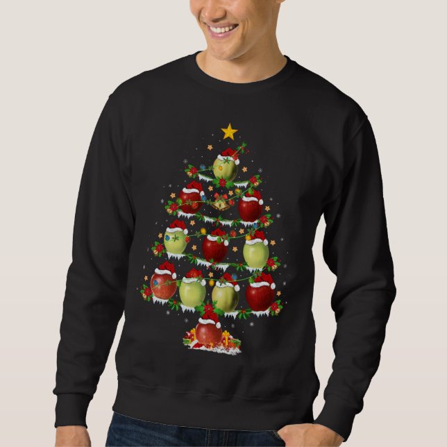 Sweatshirt Pomme Fruit Amant Xmas Éclairage Pomme Noël Tr (Devant)