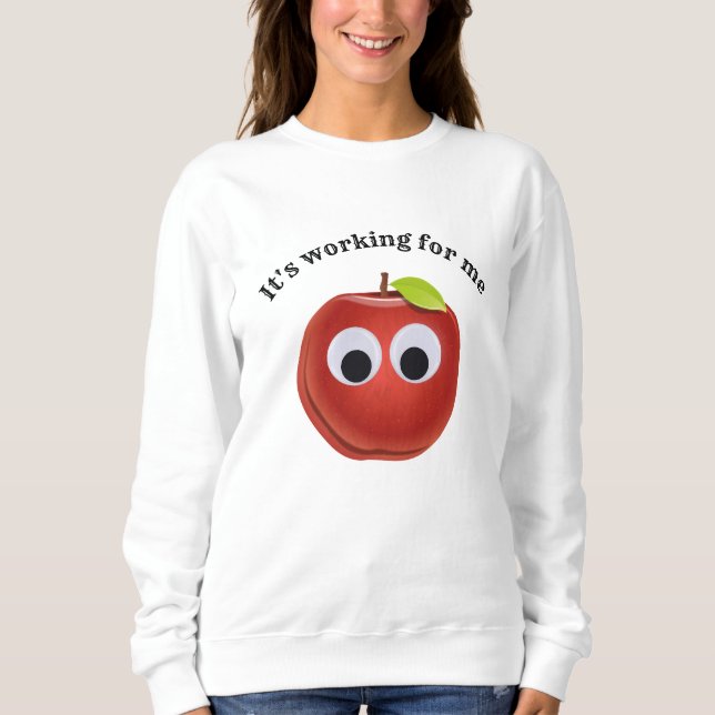 Sweatshirt Pomme, fruit rouge aux yeux de dieu - Personnalisé (Devant)