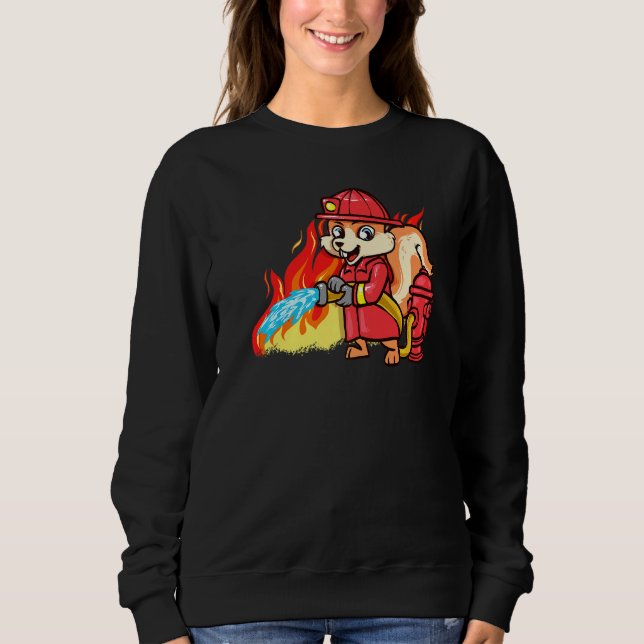 Sweatshirt Pompier écureuil Funny Fire Fighter 911 Pompiers (Devant)
