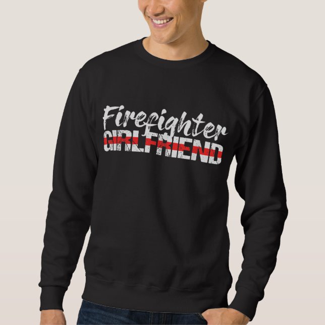 Sweatshirt Pompier Girlfriend Mince Red Line Firewoman (Devant)