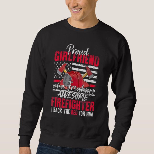 Sweatshirt Pompier Girlfriend Pompier Axes American F (Devant)