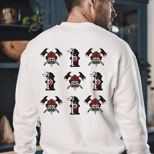 Sweatshirt Pompier Nom personnalisé Cadeau Halloween (Créateur téléchargé)