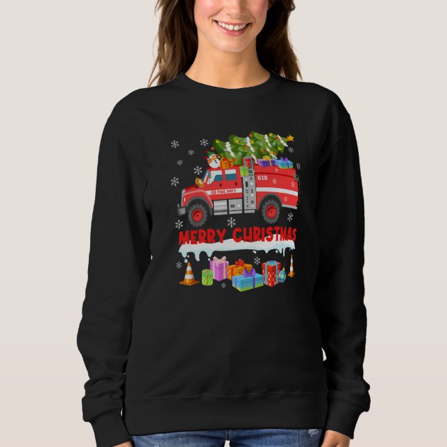 Sweatshirt Pompier Père Noël Sleigh Pompier pompier pompier F (Devant)