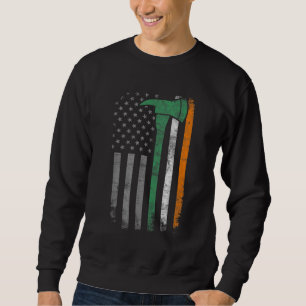 Sweatshirt Pompier St Patrick Day Axes Vintages American F