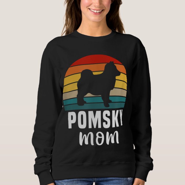 Sweatshirt Pomsky Maman Funny Chien Propriétaire Retro Amoure (Devant)