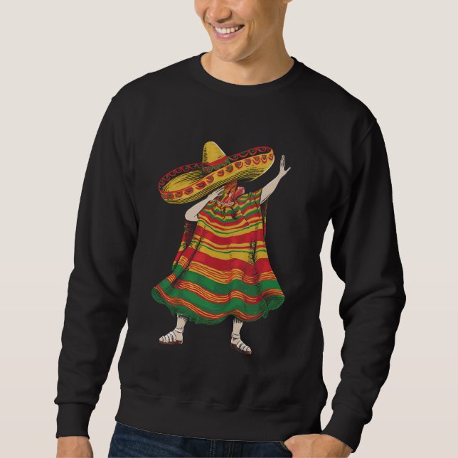 Sweatshirt Poncho Mexicain Dabbing Cinco De Mayo Fête Party (Devant)