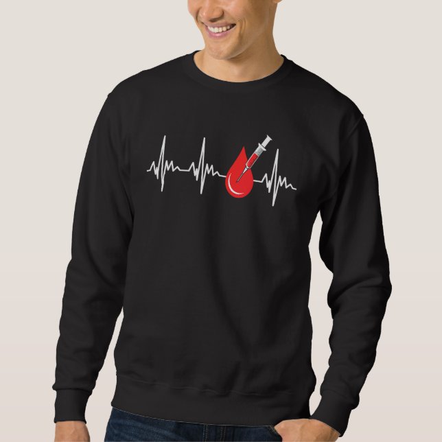 Sweatshirt Ponction veineuse du sang du rythme cardiaque Phlé (Devant)