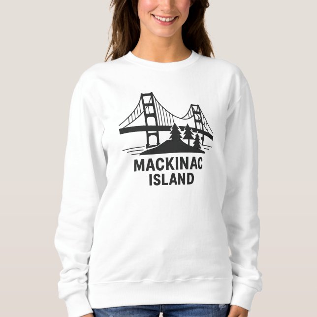 Sweatshirt Pont de l'île Mackinac et Pins | Michigan (Devant)