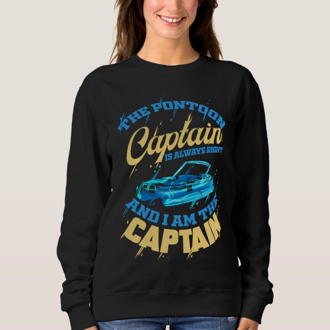 Sweatshirt Ponton captain  for pontoon boat captain boat (Devant)