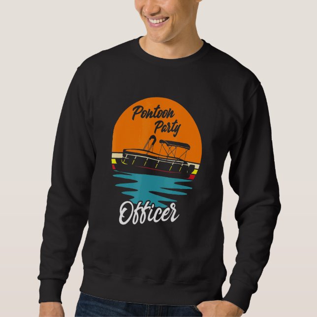 Sweatshirt Pontoon Party Pontoon Party Retro Sunset B (Devant)