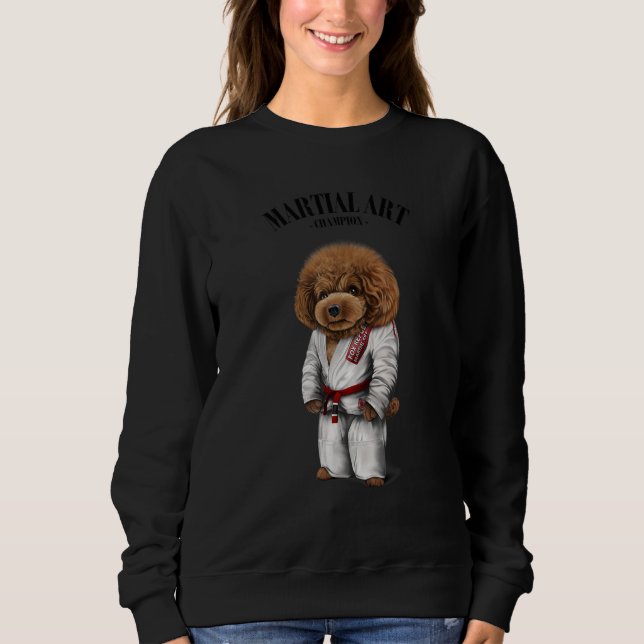 Sweatshirt Poodé Chien Judo Karate Master En Judogi Blanc 1 (Devant)