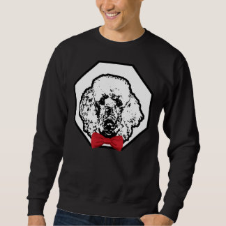 Sweatshirt Poodé portant le rouge Bowtie belle race de chien