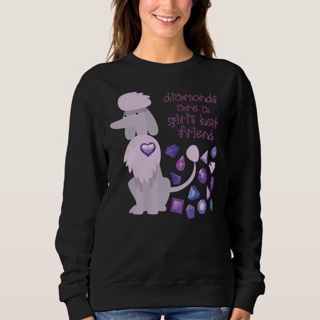 Sweatshirt Poodle & amp Diamonds Meilleurs Amis (Devant)
