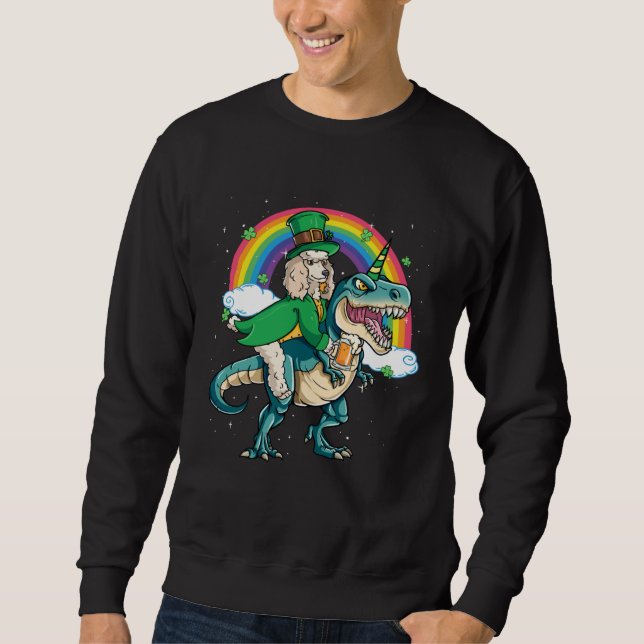 Sweatshirt Poodle Beer Dino Rex Horn Rainbow Dog (Devant)