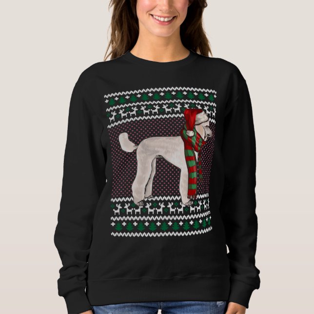 Sweatshirt Poodle Chien Père Noël Noël laid (Devant)