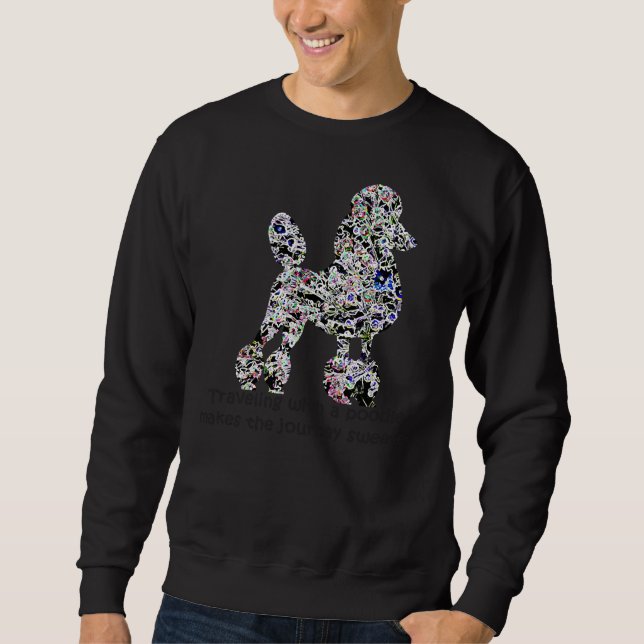 Sweatshirt Poodle Dans Chrysanthèmes (Devant)