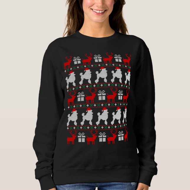 Sweatshirt Poodle de Noël essentiel (Devant)