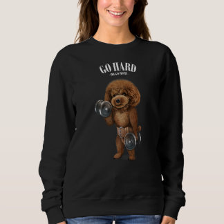 Sweatshirt Poodle Muscle De Chien Entraînement Avec Dumbbell