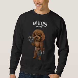Sweatshirt Poodle Muscle De Chien Entraînement Avec Dumbbell 