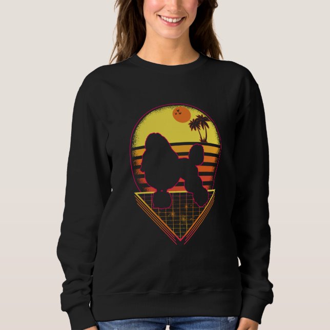 Sweatshirt Poodle Retro Sunset Vintage  Dog (Devant)
