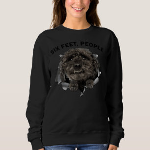 Sweatshirt Poodle six pieds personnes face Masque