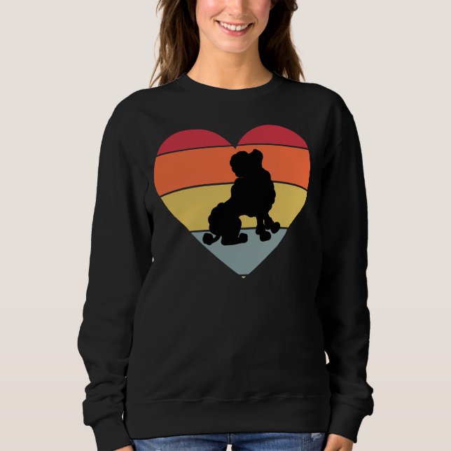 Sweatshirt POODLE vintage coeur d'amour rétro (Devant)