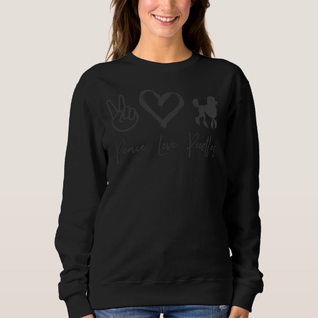 Sweatshirt Poodles Peace Love (Devant)