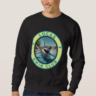 Sweatshirt Pool Party Lucas TX Funny Shark Thème Piscine Sou